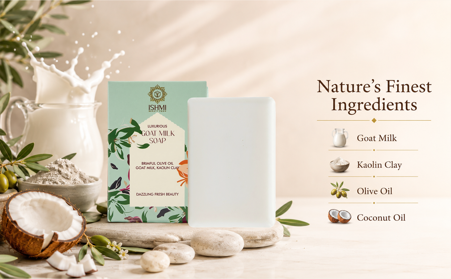 Ishmi Pure Glow Goat Milk & Kaolin Clay Handmade Soap