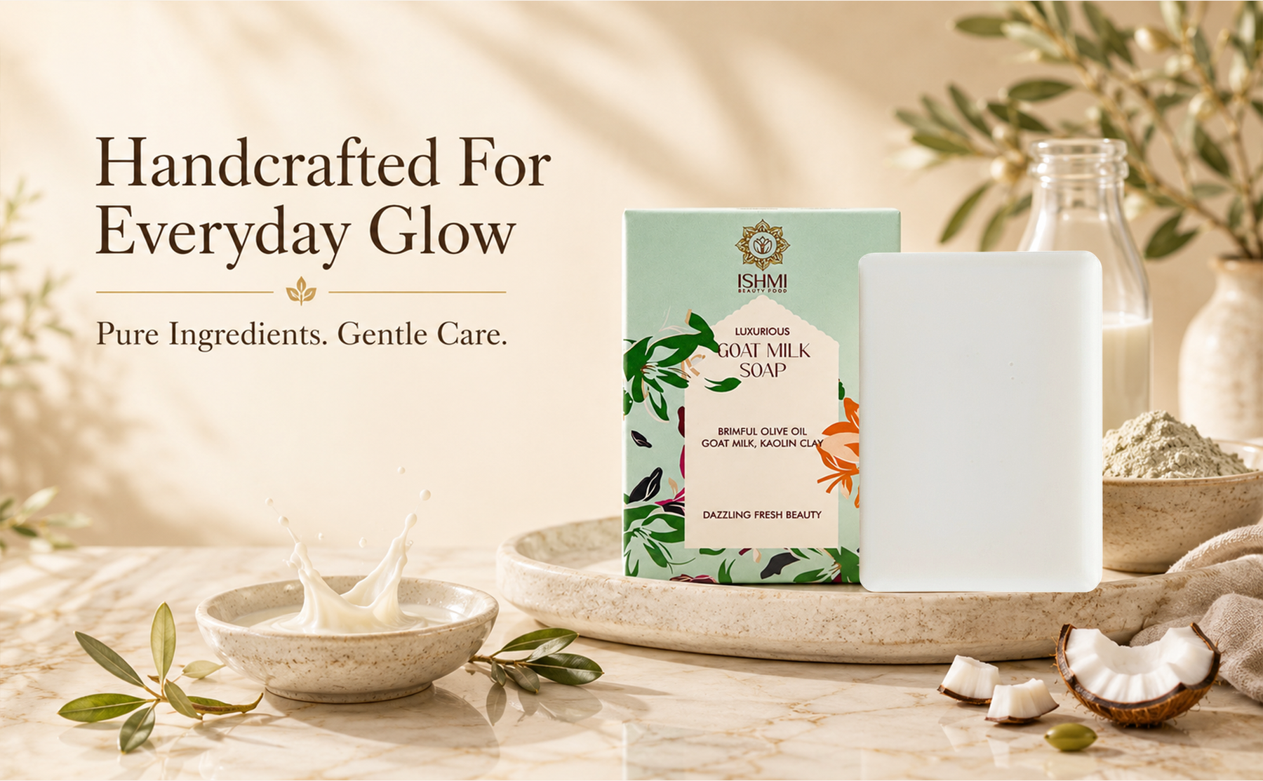 Ishmi Pure Glow Goat Milk & Kaolin Clay Handmade Soap