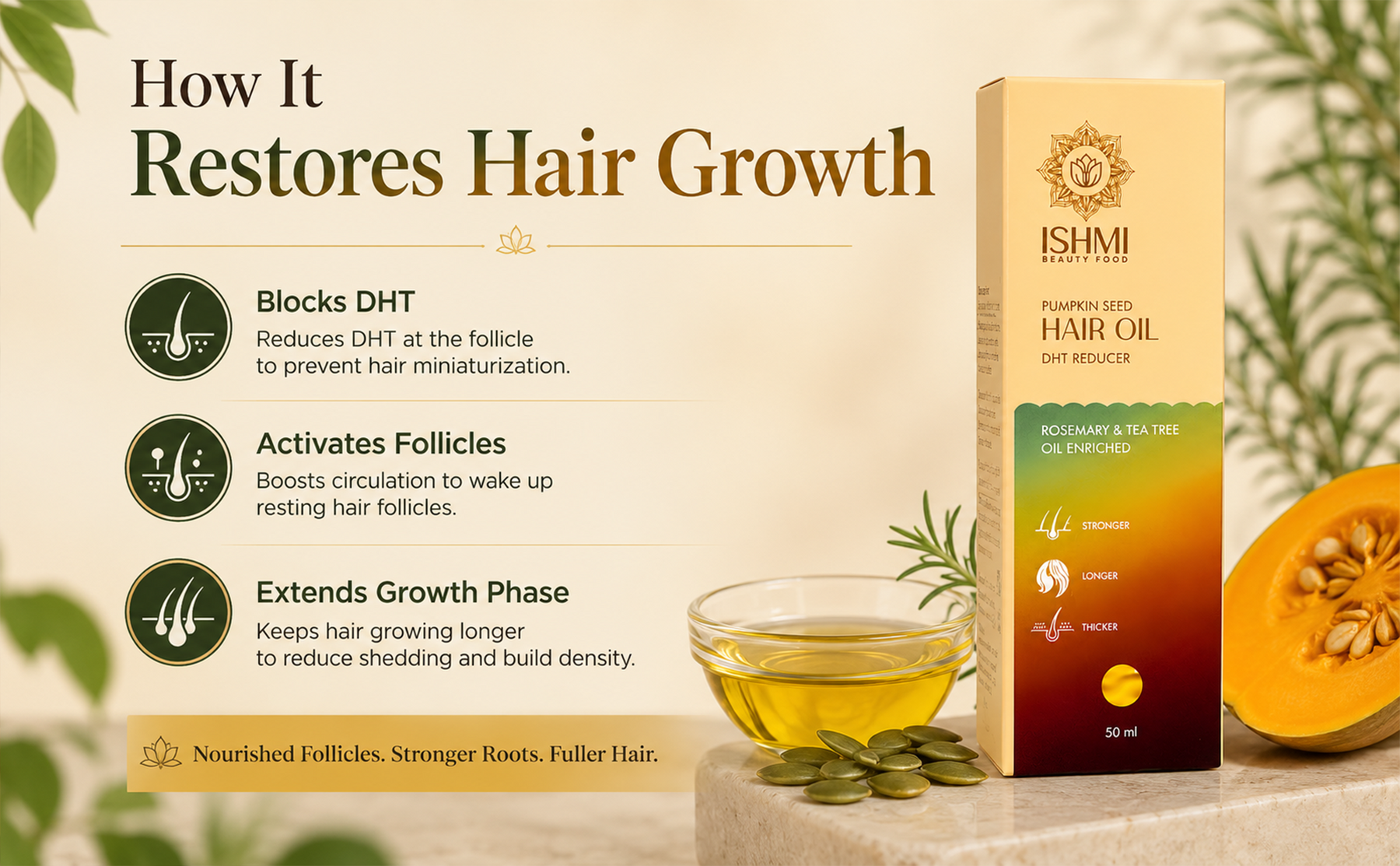 Ishmi Pumpkin Seed Hair Oil | Hair Growth & Hair Fall Control