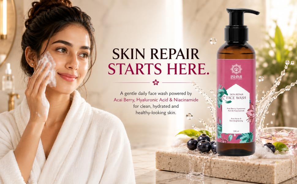 Ishmi Skin Repair Face Wash | Acai Berry, Niacinamide & Hyaluronic Acid