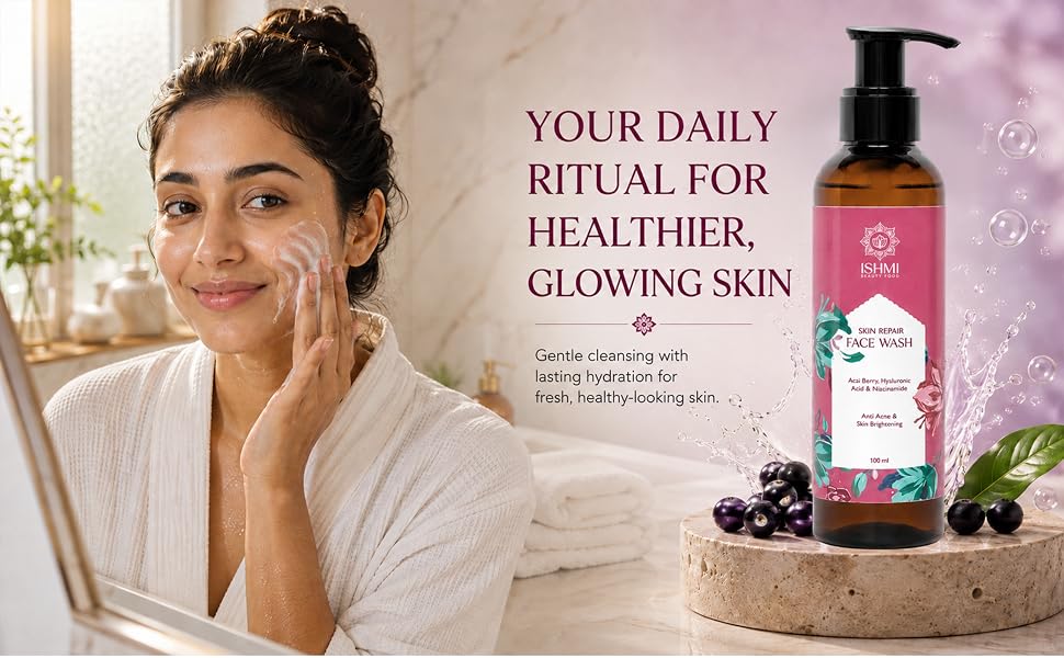 Ishmi Skin Repair Face Wash | Acai Berry, Niacinamide & Hyaluronic Acid