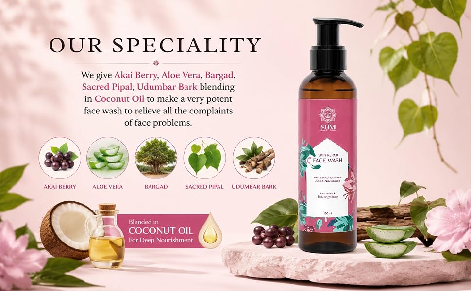 Ishmi Skin Repair Face Wash | Acai Berry, Niacinamide & Hyaluronic Acid