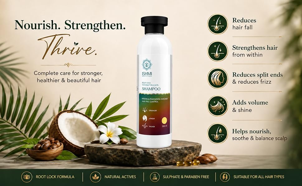 Ishmi Root Lock Shampoo | Hair Fall Control & Root Strengthening