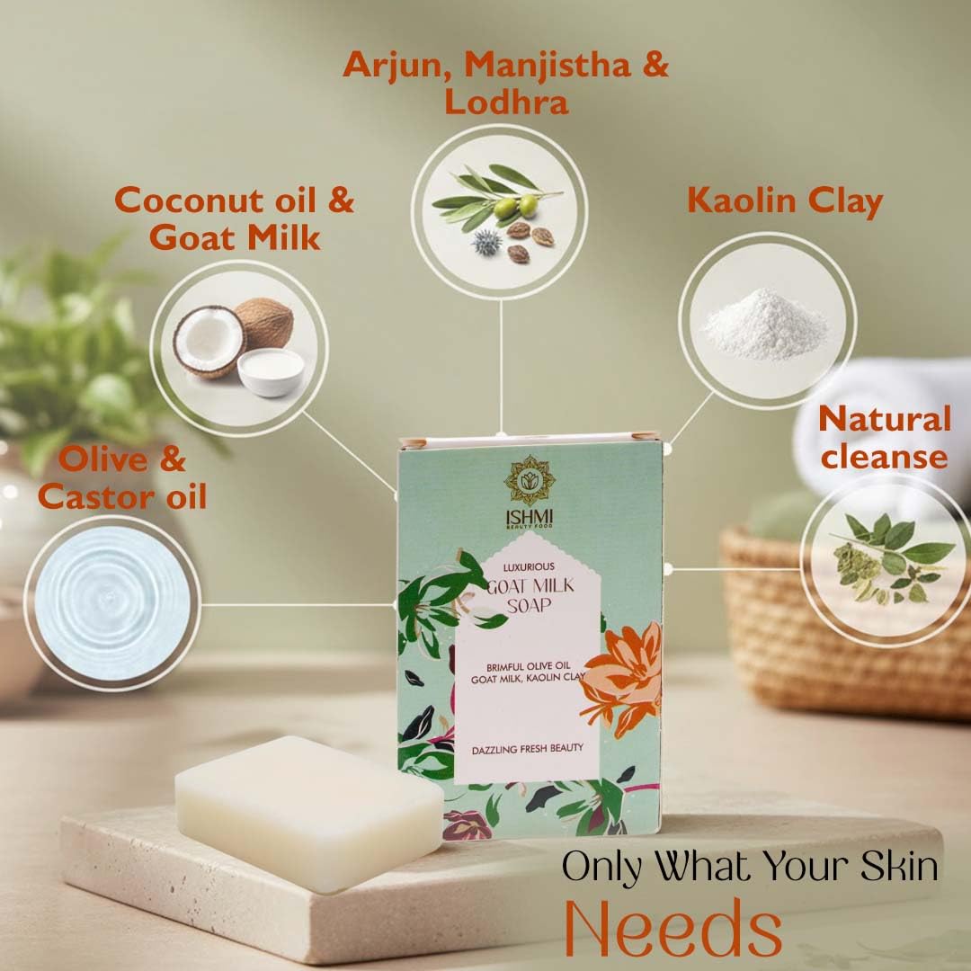 Ishmi Goat Milk & Kaolin Clay Handmade Soap Pack of 2