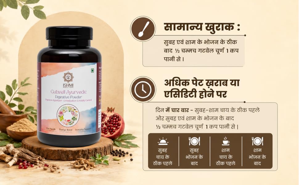 Ishmi Gutwell Ayurvedic Digestive Powder | Digestive & Gut Health Support