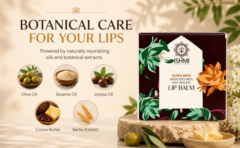Ishmi Medicated Beeswax Lip Balm | Repair & Moisturize Dry Lips