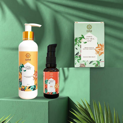 Ishmi Luminous Glow Combo | Vitamin C Serum, Goat Milk Soap & Lotion