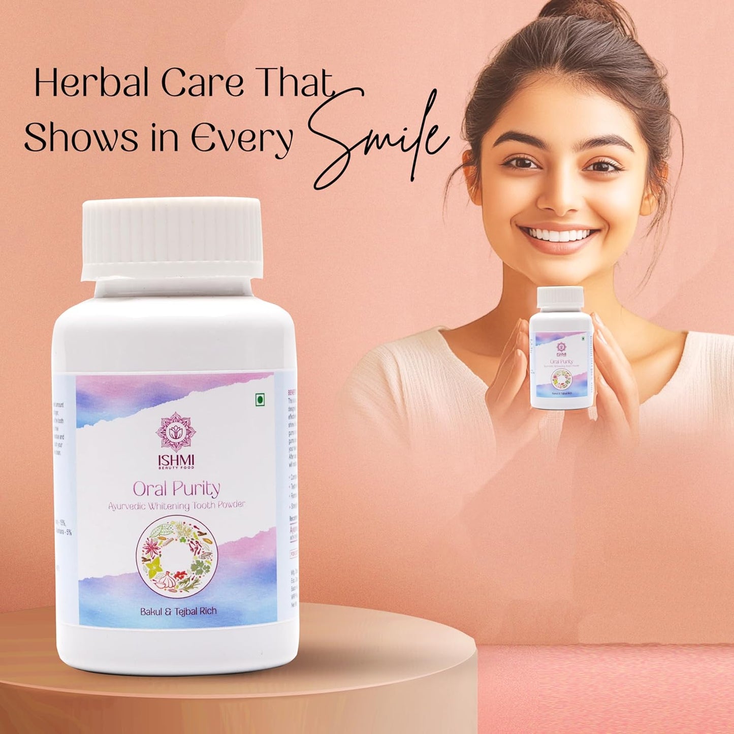 Ishmi Oral Purity Ayurvedic Tooth Powder | Herbal Oral Care & Fresh Breath