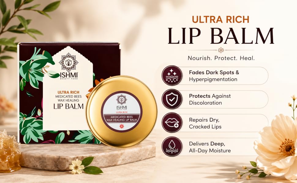 Ishmi Medicated Beeswax Lip Balm | Repair & Moisturize Dry Lips