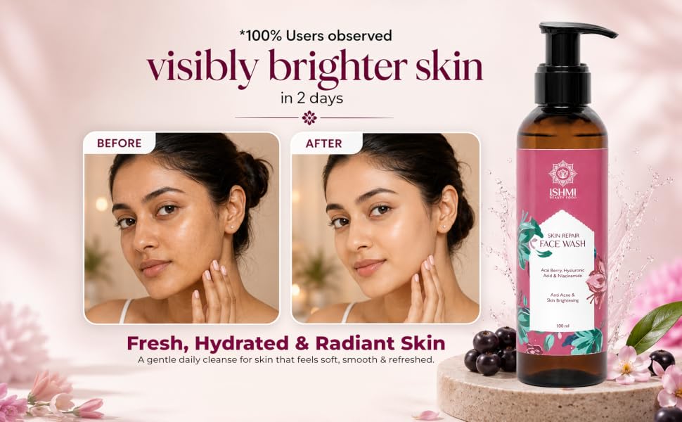Ishmi Skin Repair Face Wash | Acai Berry, Niacinamide & Hyaluronic Acid